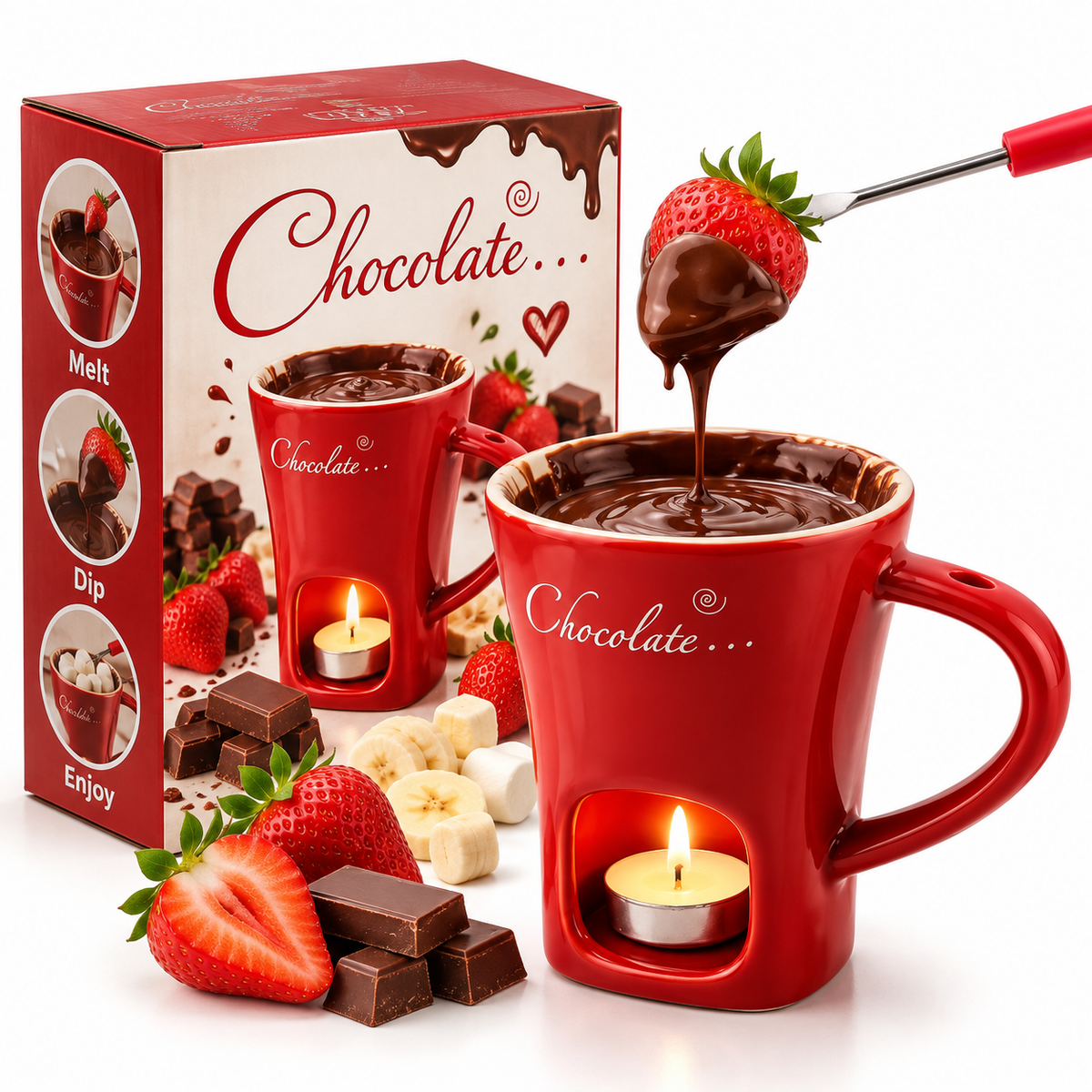 Chocolate Fondue Mug with Tealight Holder